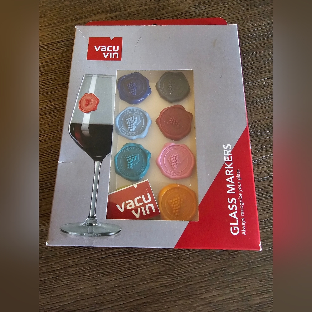 Vacu Vin Glass Markers with Suction Cups